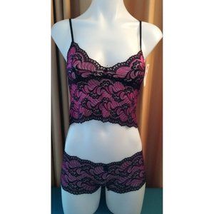 Almost a Virgin Small Teddy and Panty Red Black Lace  Lingerie Thong 💋 Stretch